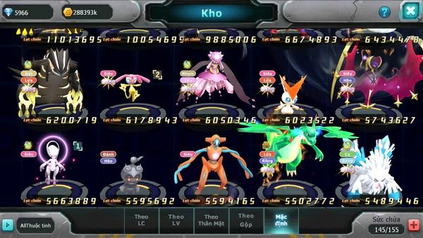 MÃ : #TTS2644 - SV 1017 - TOP10 - HOOH CH DYNAMAX WB CH DYNAMAX RAYQUAZA BC HENTRAN BC THẦN GIÓ BC LUGIA BC QUÁ NGON
