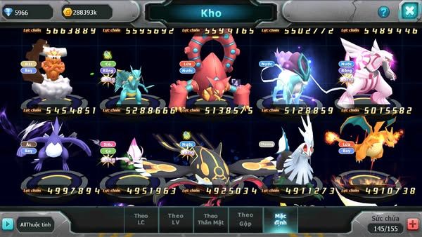 MÃ : #TTS2644 - SV 1017 - TOP10 - HOOH CH DYNAMAX WB CH DYNAMAX RAYQUAZA BC HENTRAN BC THẦN GIÓ BC LUGIA BC QUÁ NGON