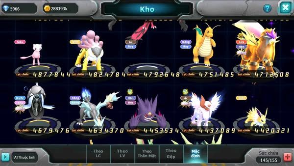 MÃ : #TTS2644 - SV 1017 - TOP10 - HOOH CH DYNAMAX WB CH DYNAMAX RAYQUAZA BC HENTRAN BC THẦN GIÓ BC LUGIA BC QUÁ NGON