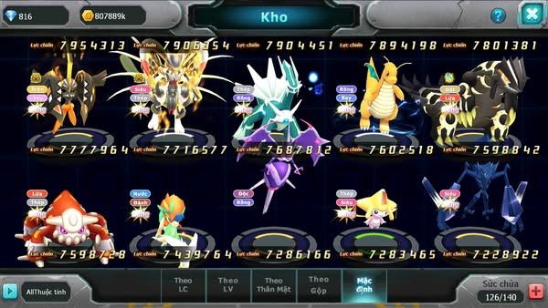 MÃ : #TTS2649 - SV 200 - TOP4-6 - V14 PALKIA - HOOH CH 300K SP TEAM QUÁ ĐẸP SÉT HH SS SEN ĐỎ CAO