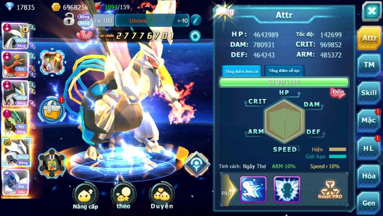 MÃ : #TTS2654 - SV 636 -TOP 2-4 CHAM CỤM - V17 - WB HOOH CH DYNAMAX UNVOA BC LUGIA ECHO ULTRA SUN