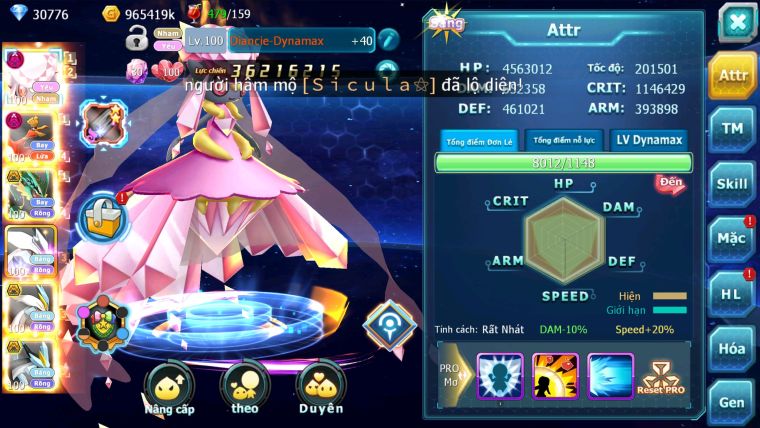 MÃ : #TTS2670 - SV 170 - V15 - TOP 14 - TEAM YÊU DYNAMAX TEAM BAY DYNAMAX UNVOA WB BC NHIỀU PET HT BÁ CHỦ