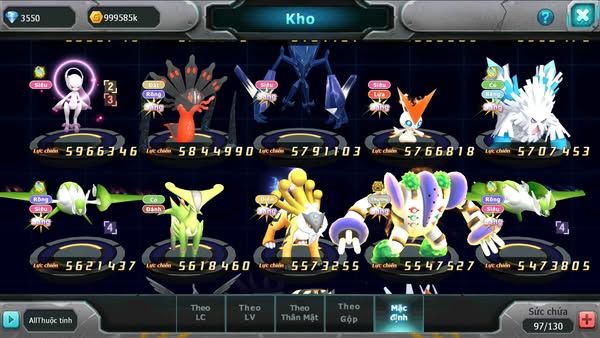 MÃ : #TTS2668 - SV 1117 - TOP 13 - HOOH CH DYNAMAX RAYQUAZA BC DIANCIE DYNAMAX THẦN GIÓ BC UNVOA WB BC