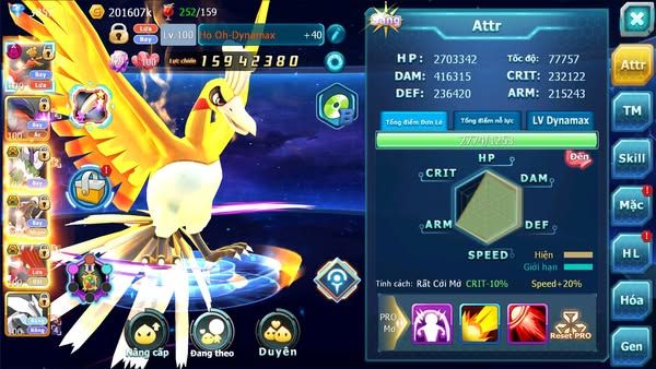 MÃ : #TTS2695 - SV 1430 - V11 - HOOH DYNAMAX LC KHỦNG - YVETAL THẦN GIÓ BC RX BÁ CHỦ QVLD BC GROUDON BC UNVOA DRAK HOOH VV