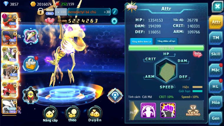 MÃ : #TTS2695 - SV 1430 - V11 - HOOH DYNAMAX LC KHỦNG - YVETAL THẦN GIÓ BC RX BÁ CHỦ QVLD BC GROUDON BC UNVOA DRAK HOOH VV