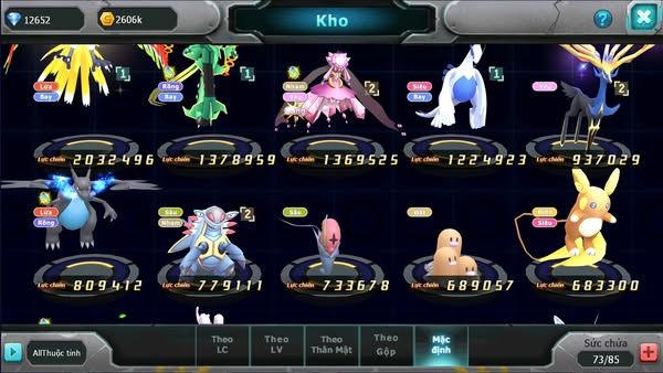 MÃ : #TTS2701 - SV 1641 - 12K6 KC - HOOH RAYQUAZA DIANCIE LUGIA XERM