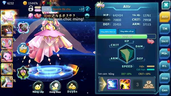 MÃ : #TTS2712 - SV 1671 -TOP24 DIANCIE ZEVIL MESPJRT LATI LUGIA AMDO