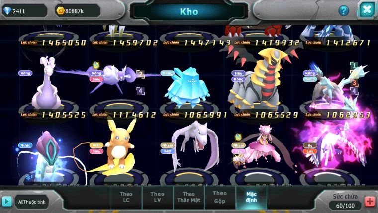 MÃ : #TTS2710 - SV 1193 - UNVOA QVLD BC LUGIA KYOGRE DRAK LU ARC NHAM QUÁ NGON