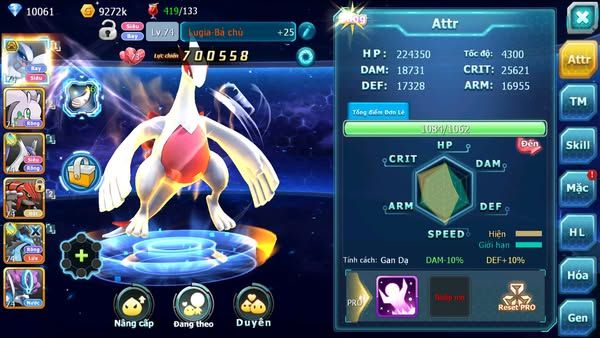MÃ : #TTS2707 - SV 1702 - V4 - 10K KC - LUGIA BÁ CHỦ GOODRA LATI GROUDON