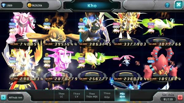 MÃ : #TTS2720 - SV 1349 - PALKIA CỘNG HƯỞNG KYOGRE BC WB BC MEW GIÁP BC CẶP LATI BC RẮN BĂNG BÁ CHỦ