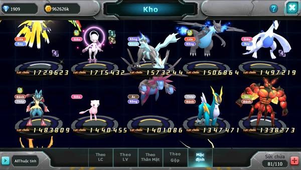 MÃ : #TTS2720 - SV 1349 - PALKIA CỘNG HƯỞNG KYOGRE BC WB BC MEW GIÁP BC CẶP LATI BC RẮN BĂNG BÁ CHỦ