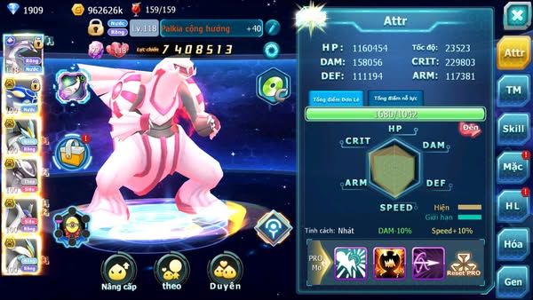 MÃ : #TTS2720 - SV 1349 - PALKIA CỘNG HƯỞNG KYOGRE BC WB BC MEW GIÁP BC CẶP LATI BC RẮN BĂNG BÁ CHỦ