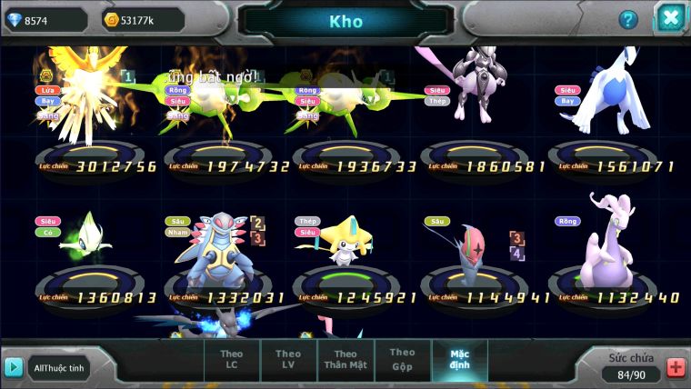 MÃ : #TTS2723 - SV 1550 - 8K5 KC - HOOH BÁ CHỦ CẶP LATI BÁ CHỦ MEW GIÁP LUGIA