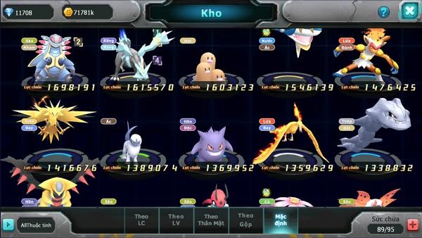 MÃ : #TTS2727 - SV 1616 - 11K KC - HOOH BÁ CHỦ GROUDON BÁ CHỦ CELEBI