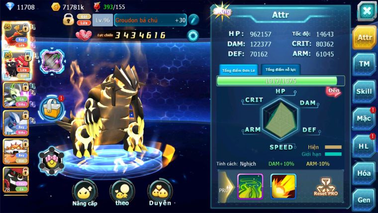 MÃ : #TTS2727 - SV 1616 - 11K KC - HOOH BÁ CHỦ GROUDON BÁ CHỦ CELEBI