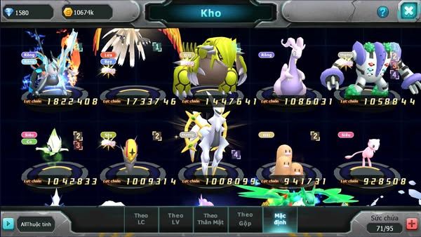 MÃ : #TTS2735 - SV 1690 - TOP16 - UNVOA HOOH GROUDON GOODRA REGIGIGAS CELEBI