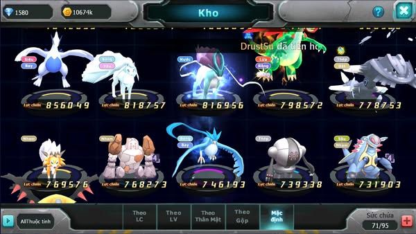 MÃ : #TTS2735 - SV 1690 - TOP16 - UNVOA HOOH GROUDON GOODRA REGIGIGAS CELEBI