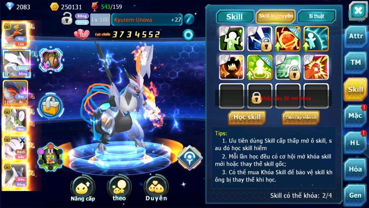 MÃ : #TTS2740 - SV 1522 - HOOH BÁ CHỦ YVETAL THẦN GIÓ BC UNVOA CẶP LATI BÁ CHỦ MEWTWO X BC
