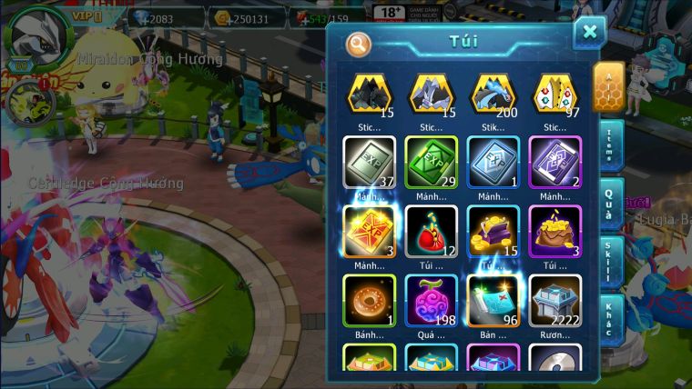 MÃ : #TTS2740 - SV 1522 - HOOH BÁ CHỦ YVETAL THẦN GIÓ BC UNVOA CẶP LATI BÁ CHỦ MEWTWO X BC