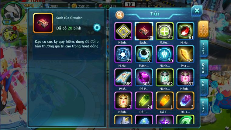 MÃ : #TTS2740 - SV 1522 - HOOH BÁ CHỦ YVETAL THẦN GIÓ BC UNVOA CẶP LATI BÁ CHỦ MEWTWO X BC