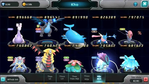 MÃ : #TTS2739 - SV 1681 - TOP18 - UNVOA HOOH GROUDON KYUGRE  LATI BÁ CHỦ