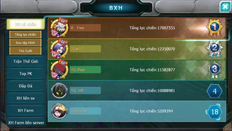 MÃ : #TTS2739 - SV 1681 - TOP18 - UNVOA HOOH GROUDON KYUGRE  LATI BÁ CHỦ