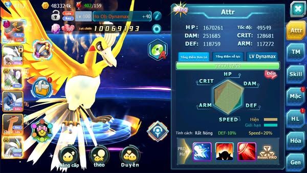 MÃ : #TTS2745 - SV1663 - V12 - GẦN LÊN TOP - HOOH DYNAMAX UNVOA THẦN GIÓ BÁ CHỦ WHITE BÁ CHỦ LUGIA CHAR LATI