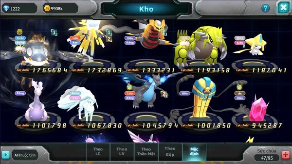 MÃ : #TTS2754 - SV 1605 - QUÁI VẬT BIỂN CẢ BÁ CHỦ HOOH GIRATINA GROUDON