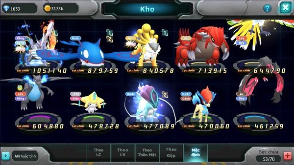 MÃ : #TTS2753 - SV 1725 - TOP9 - UNVOA KYOGRE RAIKOU GROUDON HOOH JIRACHI ĐUA TOP QUÁ NGON