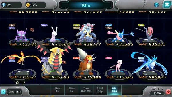 MÃ : #TTS2753 - SV 1725 - TOP9 - UNVOA KYOGRE RAIKOU GROUDON HOOH JIRACHI ĐUA TOP QUÁ NGON