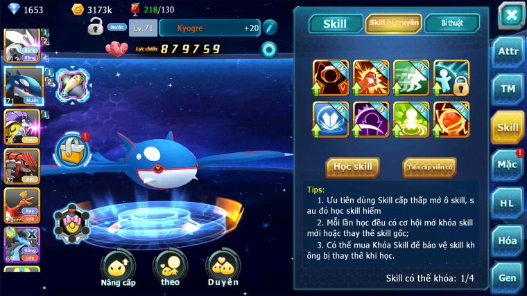 MÃ : #TTS2753 - SV 1725 - TOP9 - UNVOA KYOGRE RAIKOU GROUDON HOOH JIRACHI ĐUA TOP QUÁ NGON