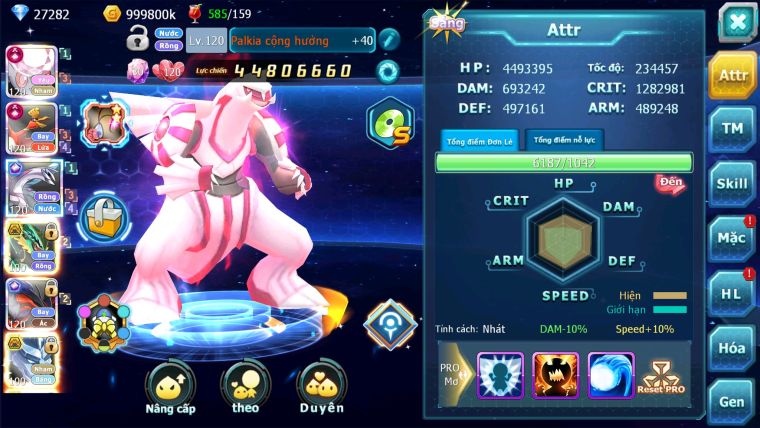 MÃ : #TTS2760 - SV 207 - TOP 3 - 1K SÁCH - 27K KC - DIANCIE  - HOOH - PALKIA - YVETAL CỘNG HƯỞNG MAX DYNAMAX QUÁ NGON CHO AE ĐÁNH CHAMPION ĐP CAO