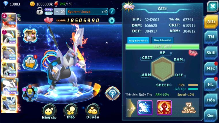 MÃ : #TTS2764 - SV 232 - TOP17 - V14 - HOOH CH DYNAMAX WHITE DYNAMAX BLACK BC UNVOA CẶP LATI BC NHIỀU PET BÁ CHỦ ĐỘT PHÁ CỰC CAO