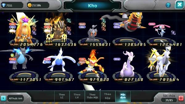 MÃ : #TTS2780 - SV 1671 - TOP21 - SƯ TỬ BÁ CHỦ GROUDON BC NHIỀU PET HT