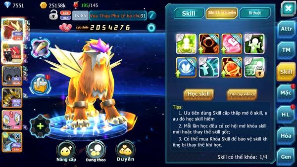 MÃ : #TTS2780 - SV 1671 - TOP21 - SƯ TỬ BÁ CHỦ GROUDON BC NHIỀU PET HT