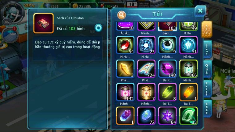 MÃ : #TTS2780 - SV 1671 - TOP21 - SƯ TỬ BÁ CHỦ GROUDON BC NHIỀU PET HT