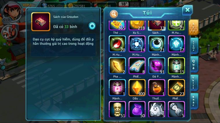 MÃ : #TTS2811 - SV 1733 - GROUDON RẮN BĂNG SUICUN