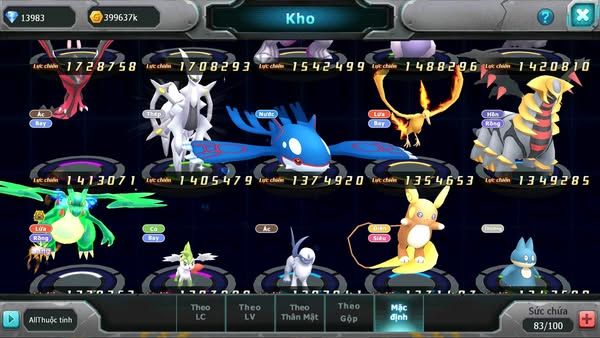 MÃ : #TTS2822 - SV 1182 - 14K KC - 470 SÁCH - MEW GIÁP BÁ CHỦ CẶP LATI BÁ CHỦ UNVOA HOOH THẦN GIÓ ZEVIL GROUDON VV