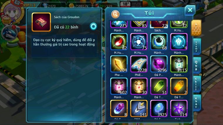 MÃ  : #TTS2821 - SV 1464 - TOP33 - V13 - HOOH DYNAMAX YVETAL BÁ CHỦ THẦN GIÓ BC LUGIA BC ARC BC MEW GIÁP BC CẶP LATI BC QUÁ NGON
