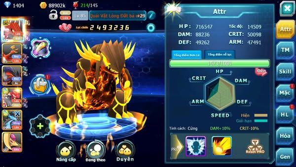 MÃ : #TTS2835 - SV 1658 - V5 - QVLD BÁ CHỦ HOOH YVETAL GROUDON  CHAR VỊT BẦU