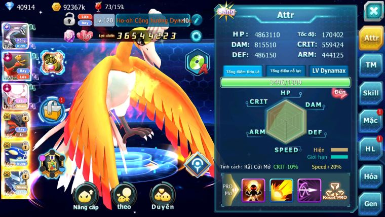 MÃ : #TTS2825 - SV 1046 - TOP1 ALL CỨNG - V14 - 40K KC 1K3 SÁCH - PALKIA CỘNG HƯỞNG HOOH CH DYNAMAX DIANCIE CH DYNAAMX 3 TEAM SIÊU CHUẨN NHIỀU PET HUYỀN THOẠI BÁ CHỦ