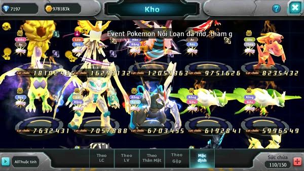 MÃ : #TTS2843 - SV 583 - TOP 33 - V15 - HOOPA BÁ CHỦ HOOH DYNAMAX YVETAL BC THẦN GIÓ BC GIRATINA CỘNG HƯỞNG 3 TEAM CỰC NGON