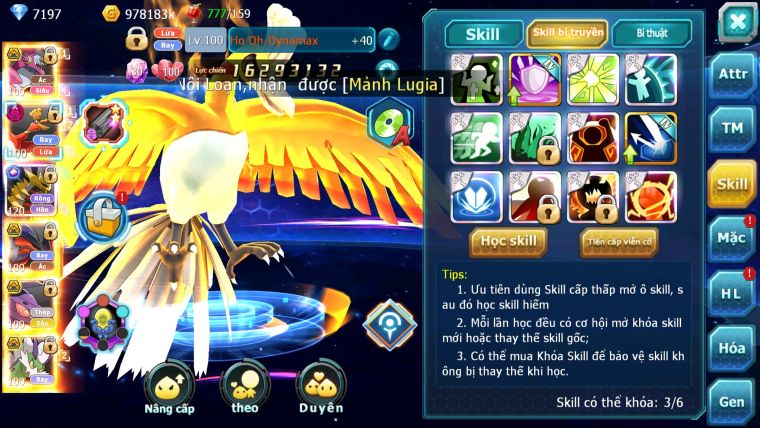 MÃ : #TTS2843 - SV 583 - TOP 33 - V15 - HOOPA BÁ CHỦ HOOH DYNAMAX YVETAL BC THẦN GIÓ BC GIRATINA CỘNG HƯỞNG 3 TEAM CỰC NGON