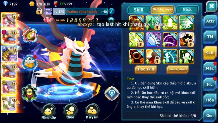 MÃ : #TTS2843 - SV 583 - TOP 33 - V15 - HOOPA BÁ CHỦ HOOH DYNAMAX YVETAL BC THẦN GIÓ BC GIRATINA CỘNG HƯỞNG 3 TEAM CỰC NGON