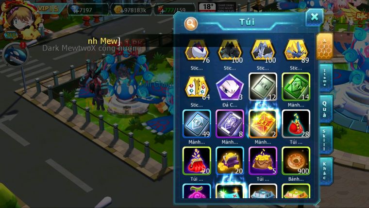 MÃ : #TTS2843 - SV 583 - TOP 33 - V15 - HOOPA BÁ CHỦ HOOH DYNAMAX YVETAL BC THẦN GIÓ BC GIRATINA CỘNG HƯỞNG 3 TEAM CỰC NGON