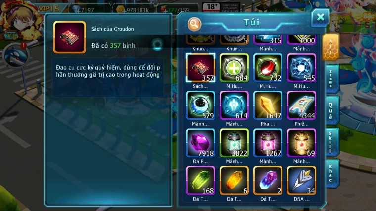 MÃ : #TTS2843 - SV 583 - TOP 33 - V15 - HOOPA BÁ CHỦ HOOH DYNAMAX YVETAL BC THẦN GIÓ BC GIRATINA CỘNG HƯỞNG 3 TEAM CỰC NGON