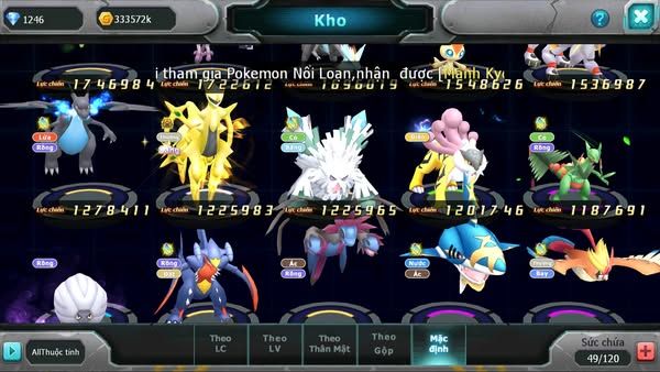 MÃ : #TTS2838 - SV 1652 - V12 - 300 SACH - DIALGA BÁ CHỦ CẶP LATI BÁ CHỦ ARC ST ARC BÁ CHỦ QUÁ NGON