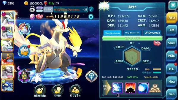 MÃ : #TTS2854 - SV 1532 - TOP 48 - V12 WHITE BLACK DYNAMAX UNVOA HOOH MEW GIÁP BC CẶP LATI BÁ CHỦ QUÁ NGON