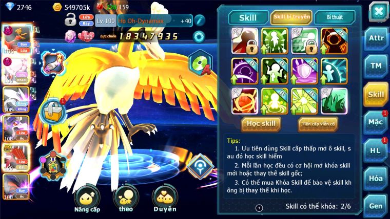 MÃ : #TTS2852 - SV 1118 - TOP46 - V9 - HOOH DYNAMAX DIANCIE DYNAMAX UNVOA DRAK HOOH QVLD BC LUGIA BC CẶP LATI BC NHIỀU PET HT