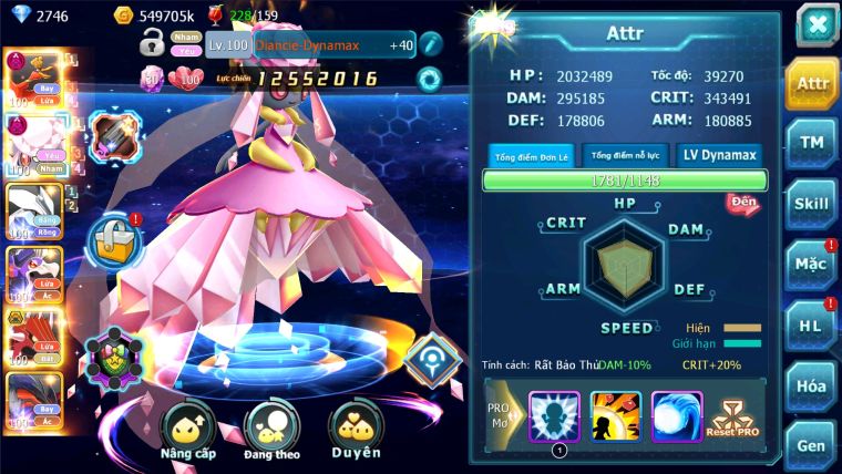 MÃ : #TTS2852 - SV 1118 - TOP46 - V9 - HOOH DYNAMAX DIANCIE DYNAMAX UNVOA DRAK HOOH QVLD BC LUGIA BC CẶP LATI BC NHIỀU PET HT